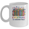 Everyone Is Welcome Here Floral Book LGBT Pride Equality Mug | siriusteestore