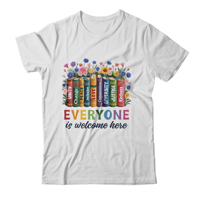 Everyone Is Welcome Here Floral Book LGBT Pride Equality Shirt & Tank Top | siriusteestore