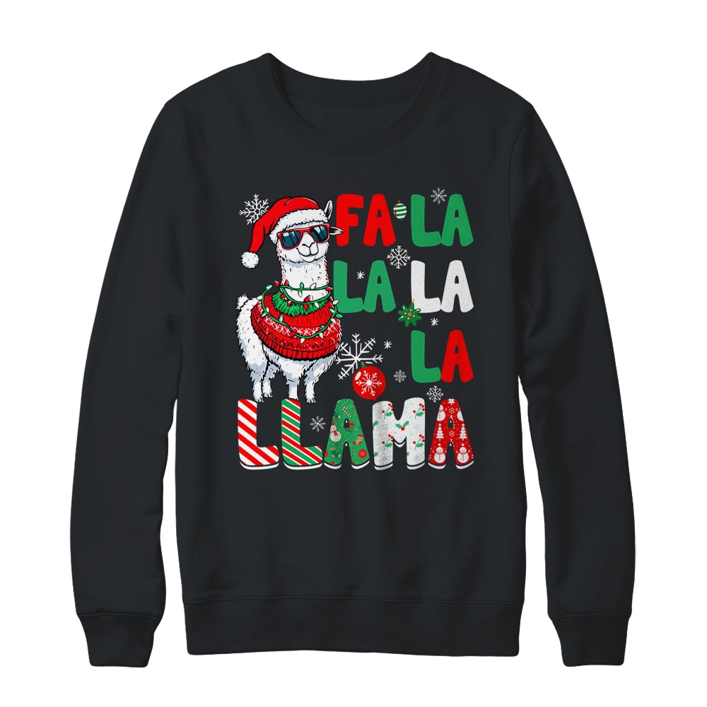 Fa La La Llama Funny Llama Christmas Animal Lover Men Women Shirt & Sweatshirt | siriusteestore
