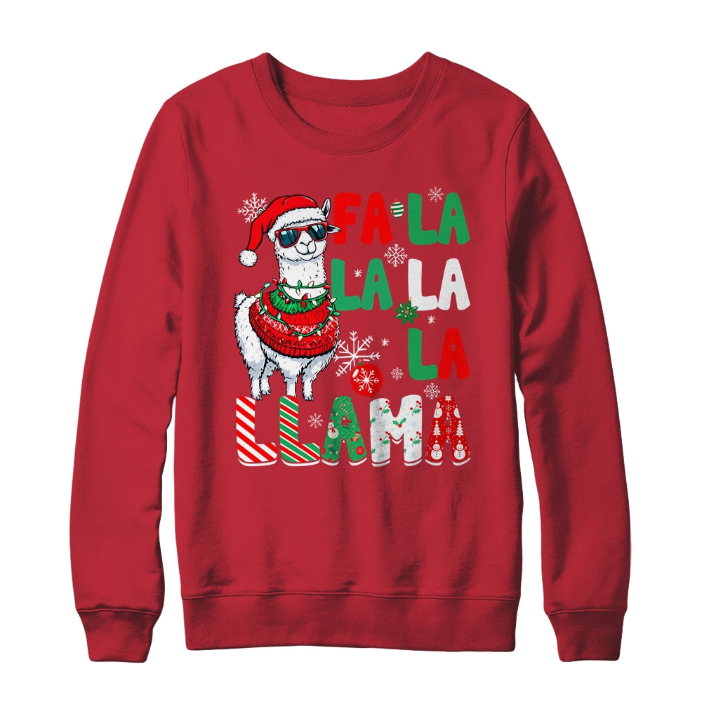 Fa La La Llama Funny Llama Christmas Animal Lover Men Women Shirt & Sweatshirt | siriusteestore