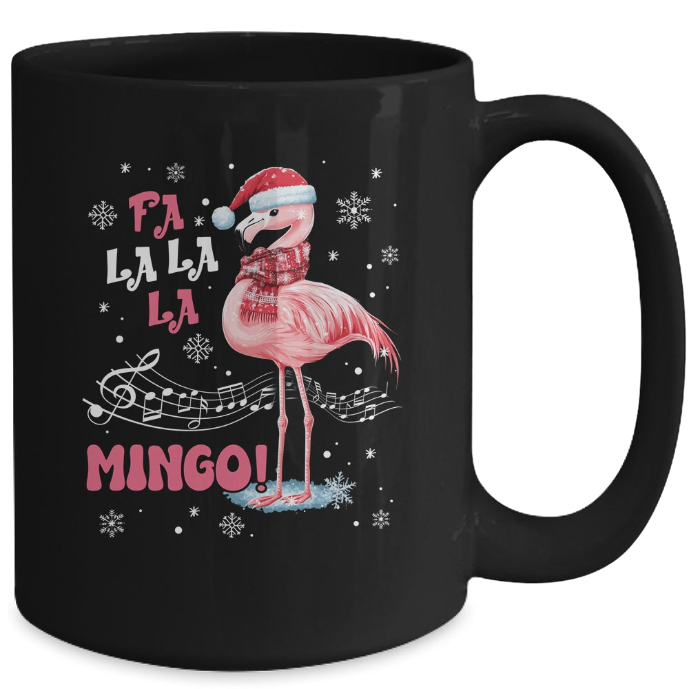 Fa La La Mingo Flamingo Candy Cane Christmas Girls Women Mug | siriusteestore