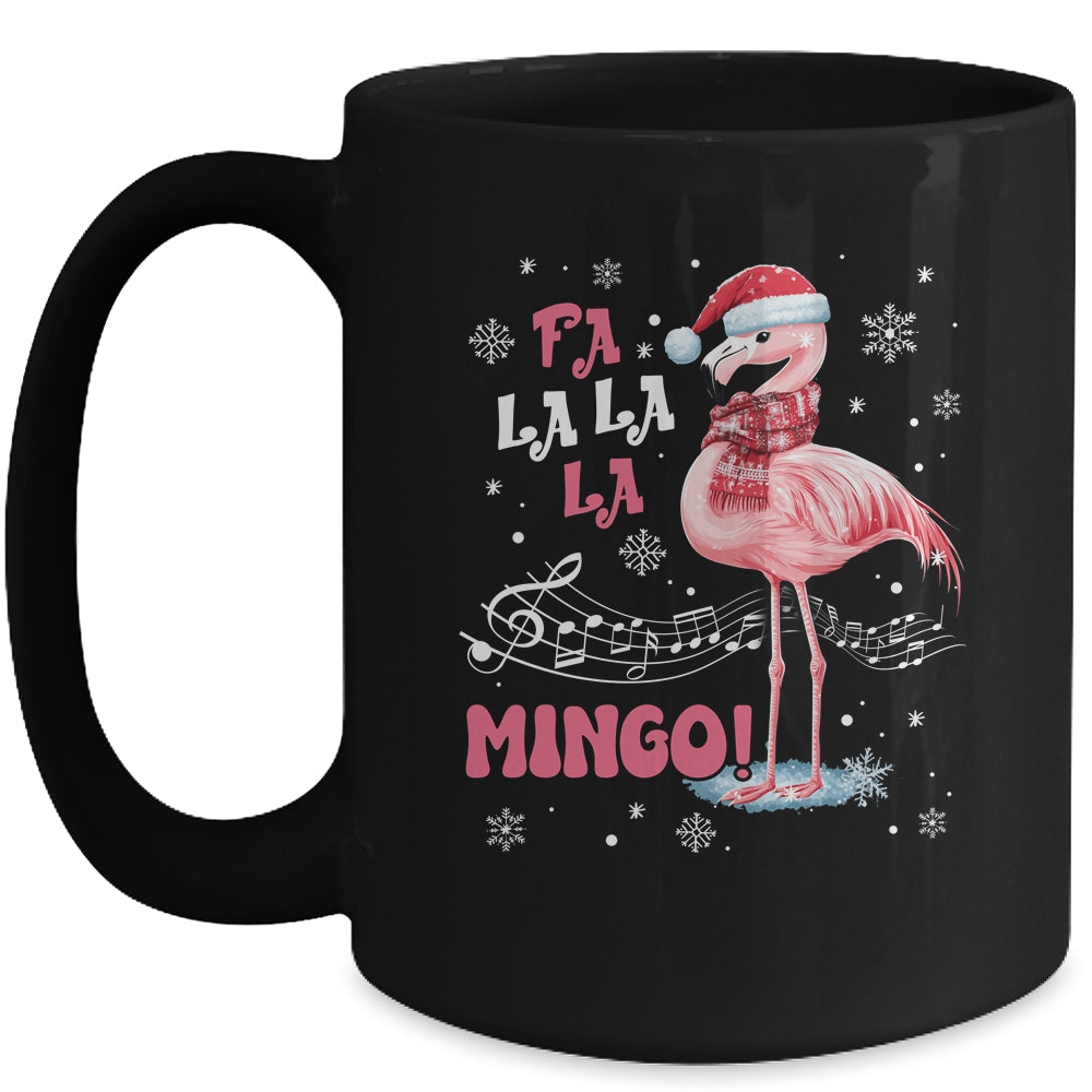 Fa La La Mingo Flamingo Candy Cane Christmas Girls Women Mug | siriusteestore