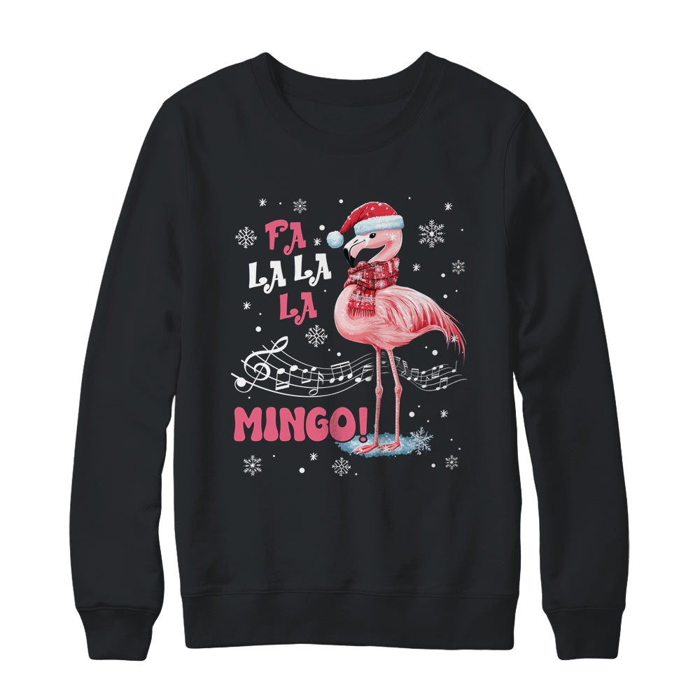Fa La La Mingo Flamingo Candy Cane Christmas Girls Women Shirt & Sweatshirt | siriusteestore