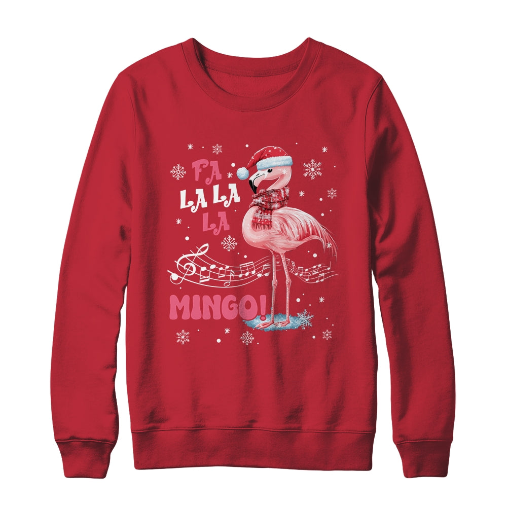 Fa La La Mingo Flamingo Candy Cane Christmas Girls Women Shirt & Sweatshirt | siriusteestore