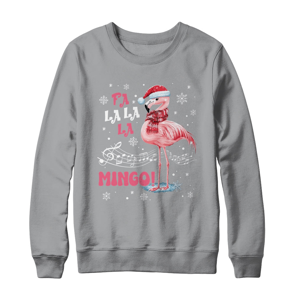Fa La La Mingo Flamingo Candy Cane Christmas Girls Women Shirt & Sweatshirt | siriusteestore