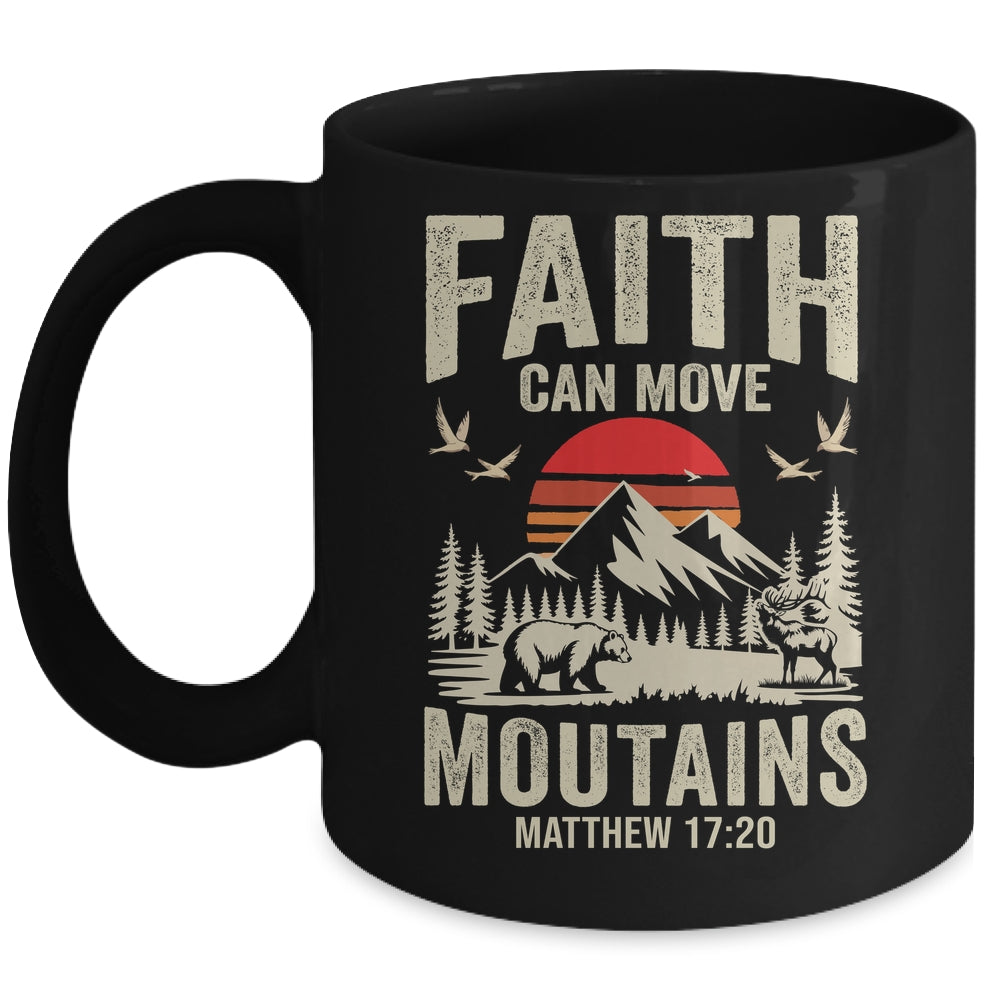 Faith Can Move Mountains Religious Christian Camping Mug | siriusteestore