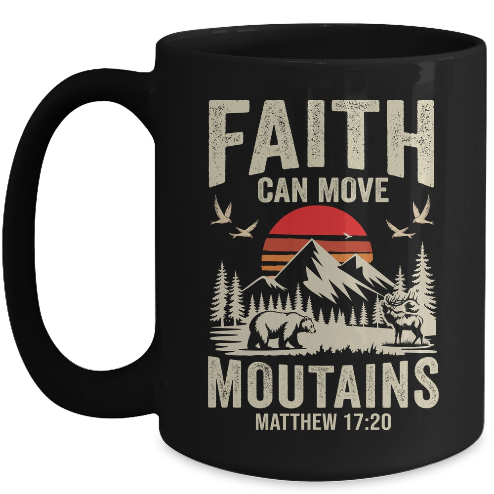 Faith Can Move Mountains Religious Christian Camping Mug | siriusteestore