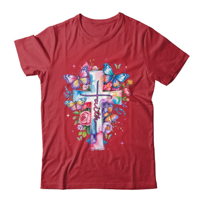 Faith Cross Floral Butterflies Christ Flowers Religious Shirt & Hoodie | siriusteestore