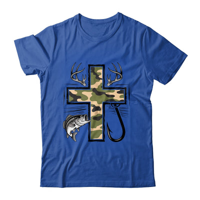 Faith Fishing Hunting Camo Cross With Hook Bass Christian Shirt & Hoodie | siriusteestore