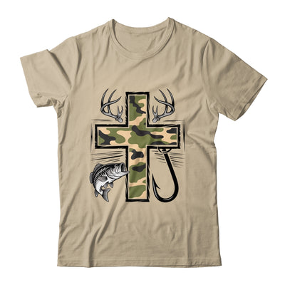 Faith Fishing Hunting Camo Cross With Hook Bass Christian Shirt & Hoodie | siriusteestore