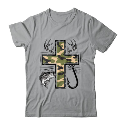 Faith Fishing Hunting Camo Cross With Hook Bass Christian Shirt & Hoodie | siriusteestore