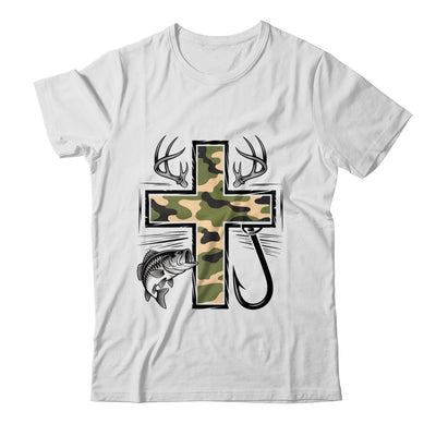 Faith Fishing Hunting Camo Cross With Hook Bass Christian Shirt & Hoodie | siriusteestore