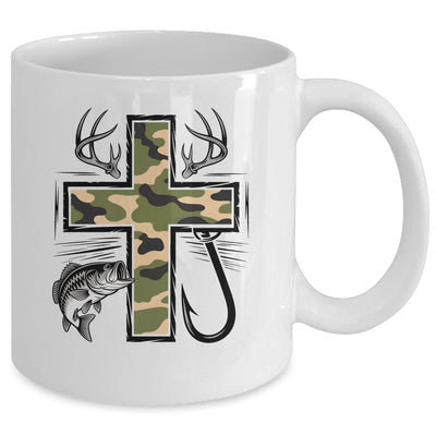 Faith Fishing Hunting Camo Cross With Hook Bass Christian Mug | siriusteestore