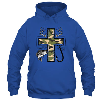 Faith Fishing Hunting Camo Cross With Hook Bass Christian Shirt & Hoodie | siriusteestore