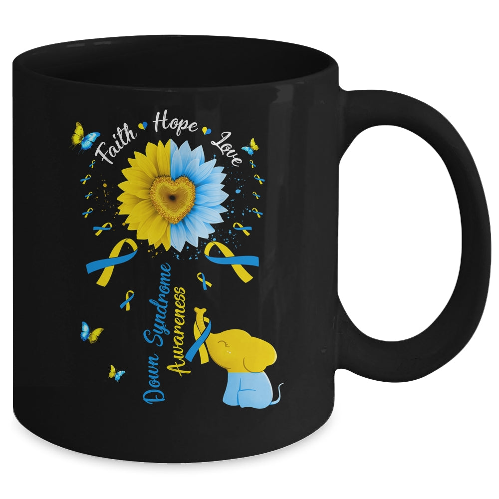 Faith Hope Love Awareness Down's Syndrome The Blue Mug | siriusteestore