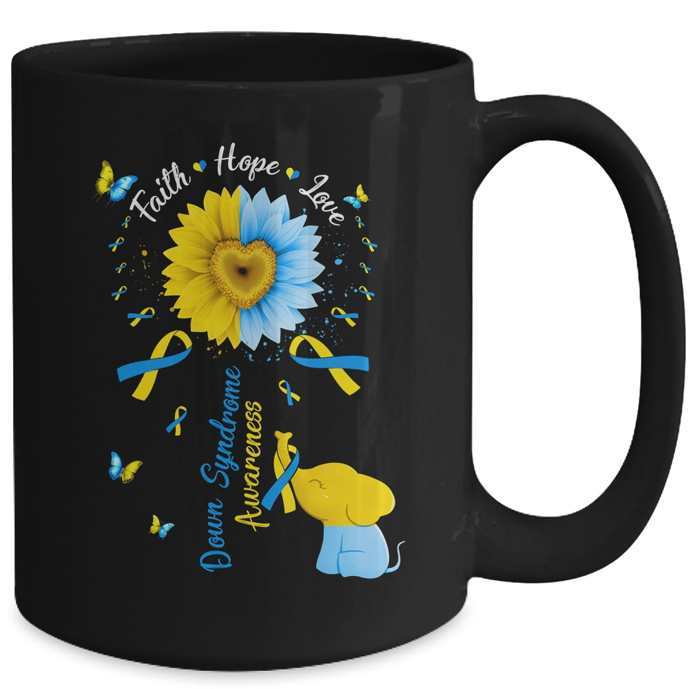Faith Hope Love Awareness Down's Syndrome The Blue Mug | siriusteestore