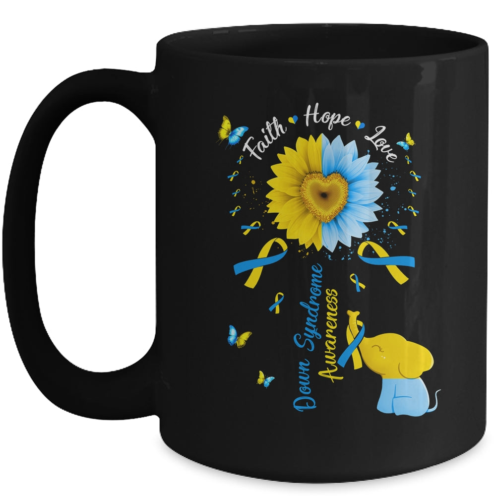Faith Hope Love Awareness Down's Syndrome The Blue Mug | siriusteestore