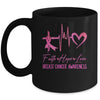 Faith Hope Love Breast Cancer Awareness Ribbon Heartbeat Mug | siriusteestore