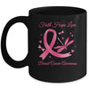 Faith Hope Love Dragonfly Pink Ribbon Breast Cancer Mug | siriusteestore