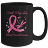 Faith Hope Love Dragonfly Pink Ribbon Breast Cancer Mug | siriusteestore