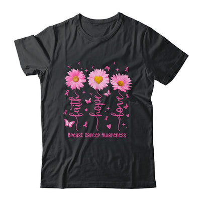 Faith Hope Love Pink Ribbon Breast Cancer Awareness Daisy Shirt & Hoodie | siriusteestore