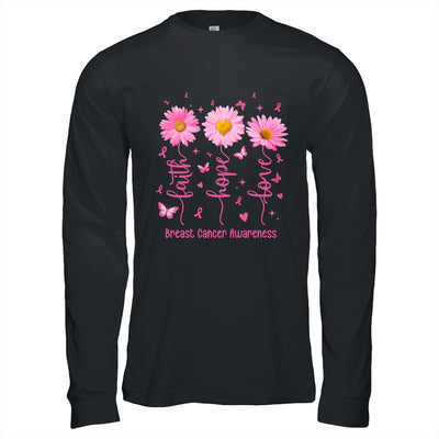 Faith Hope Love Pink Ribbon Breast Cancer Awareness Daisy Shirt & Hoodie | siriusteestore