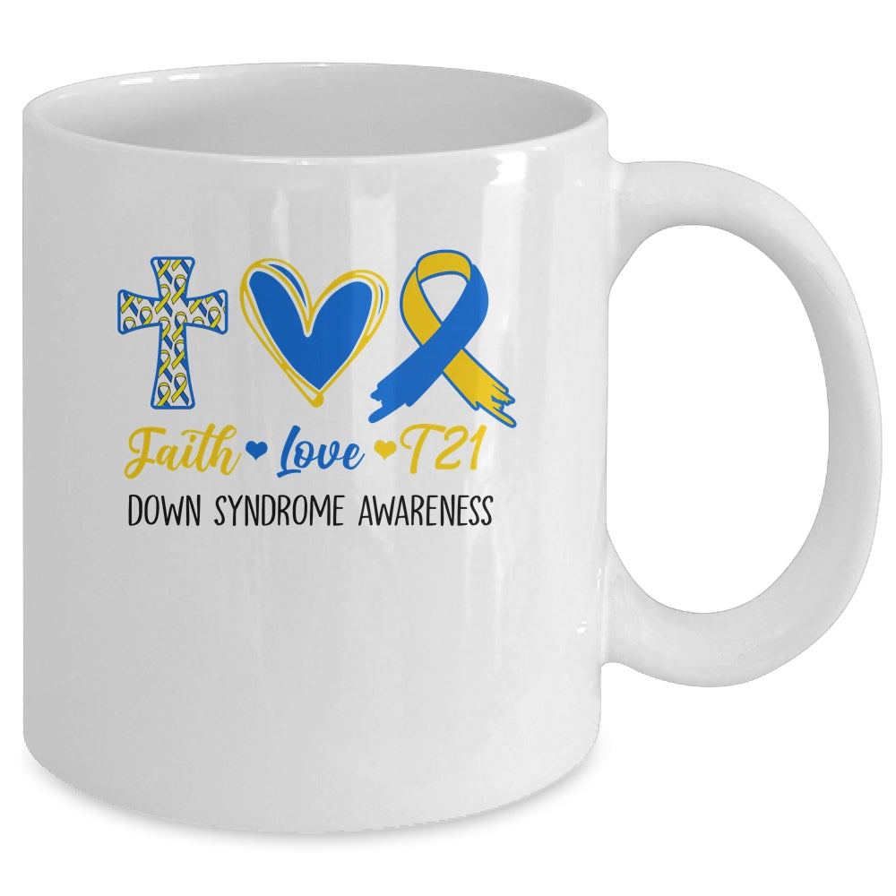 Faith Love Down Syndrome Awareness Christian Men Women Kids Mug | siriusteestore