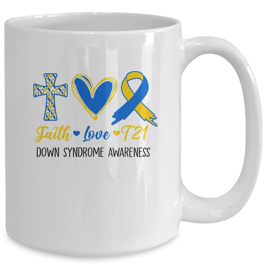 Faith Love Down Syndrome Awareness Christian Men Women Kids Mug | siriusteestore