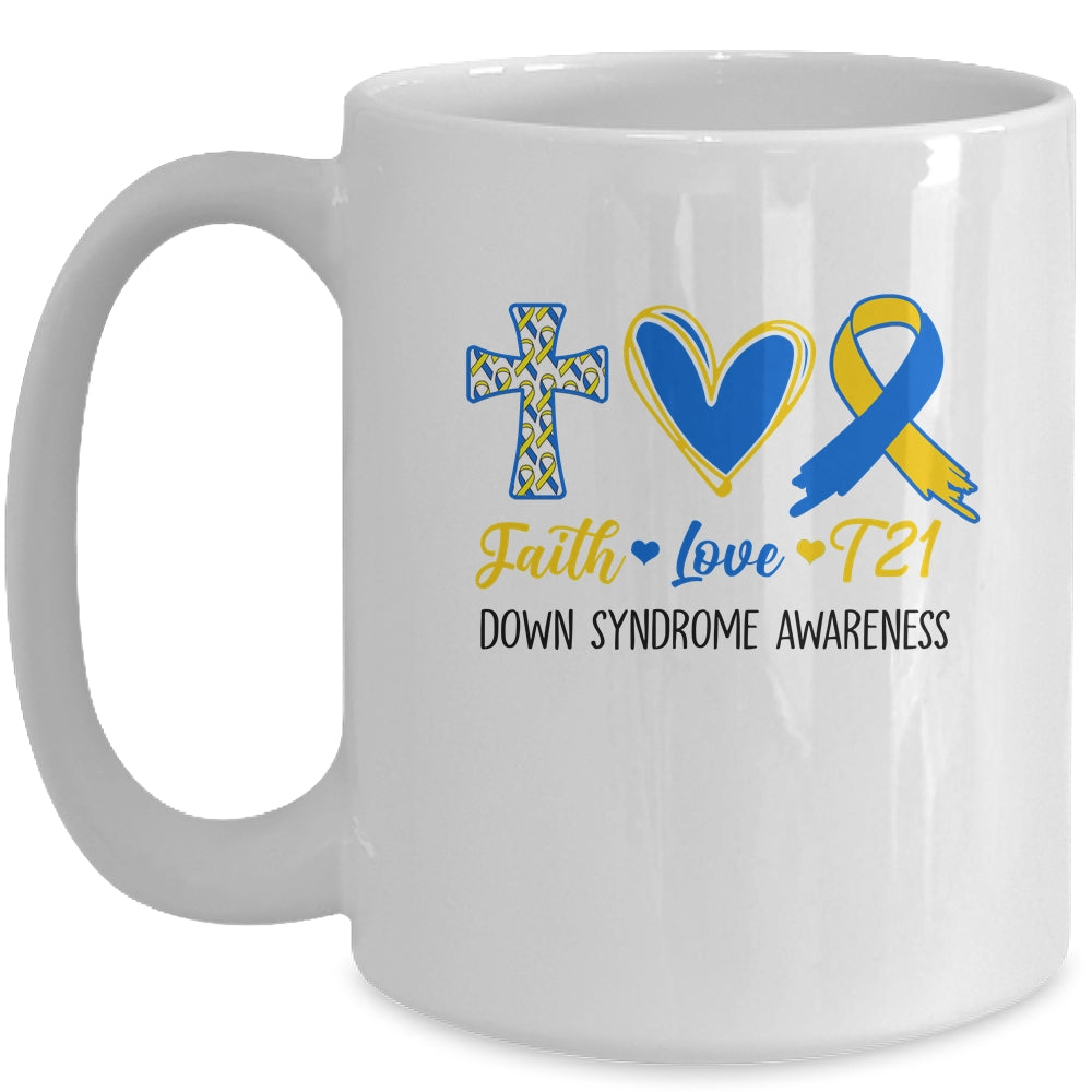 Faith Love Down Syndrome Awareness Christian Men Women Kids Mug | siriusteestore