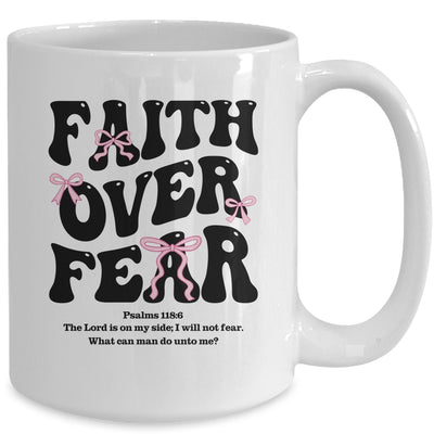 Faith Over Fear Christian Coquette Bow Women Bible Religious Mug | siriusteestore