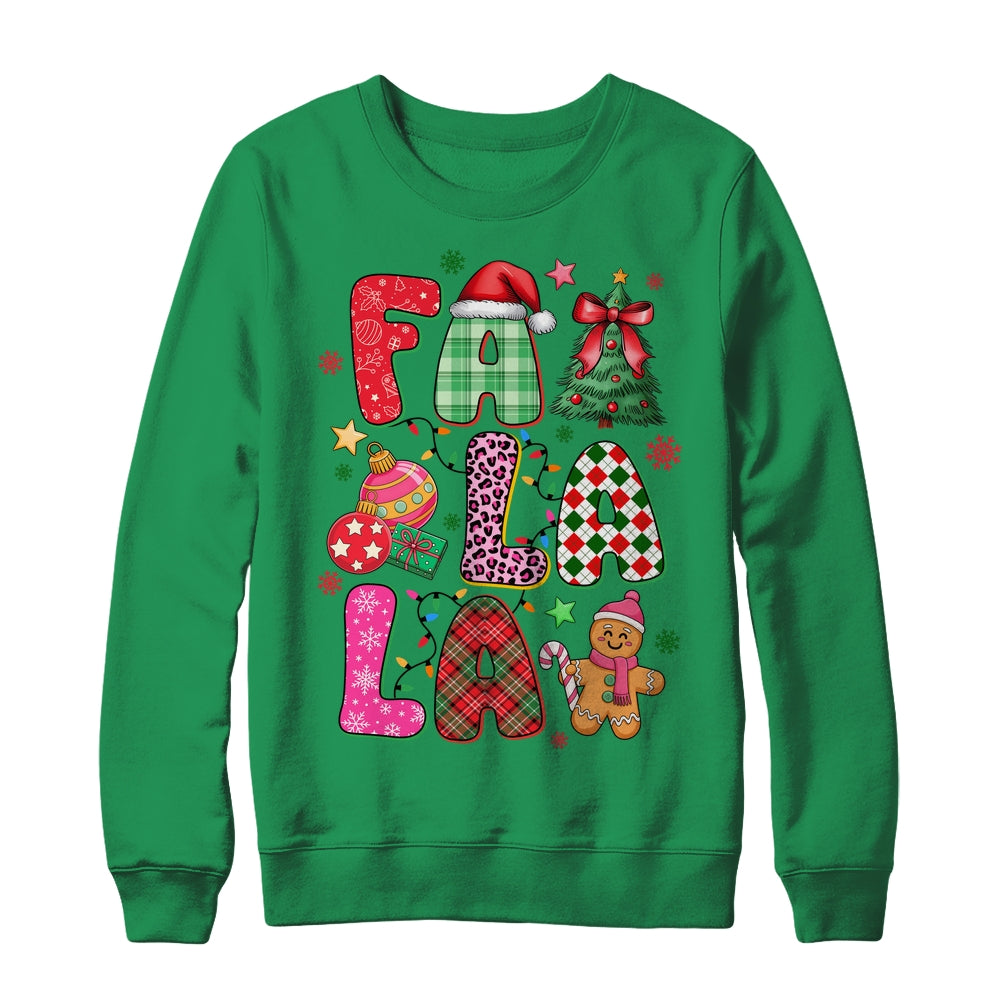 Falala Colorful Preppy Christmas Tree Gingerbread Checkered Shirt & Sweatshirt | siriusteestore