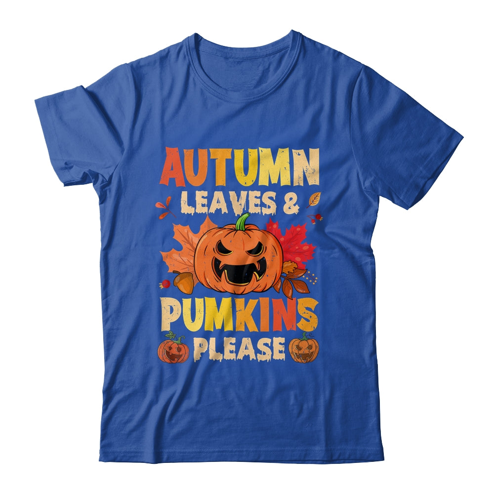 Fall Autumn Leaves And Pumpkin Please Men Women Halloween Shirt & Tank Top | siriusteestore