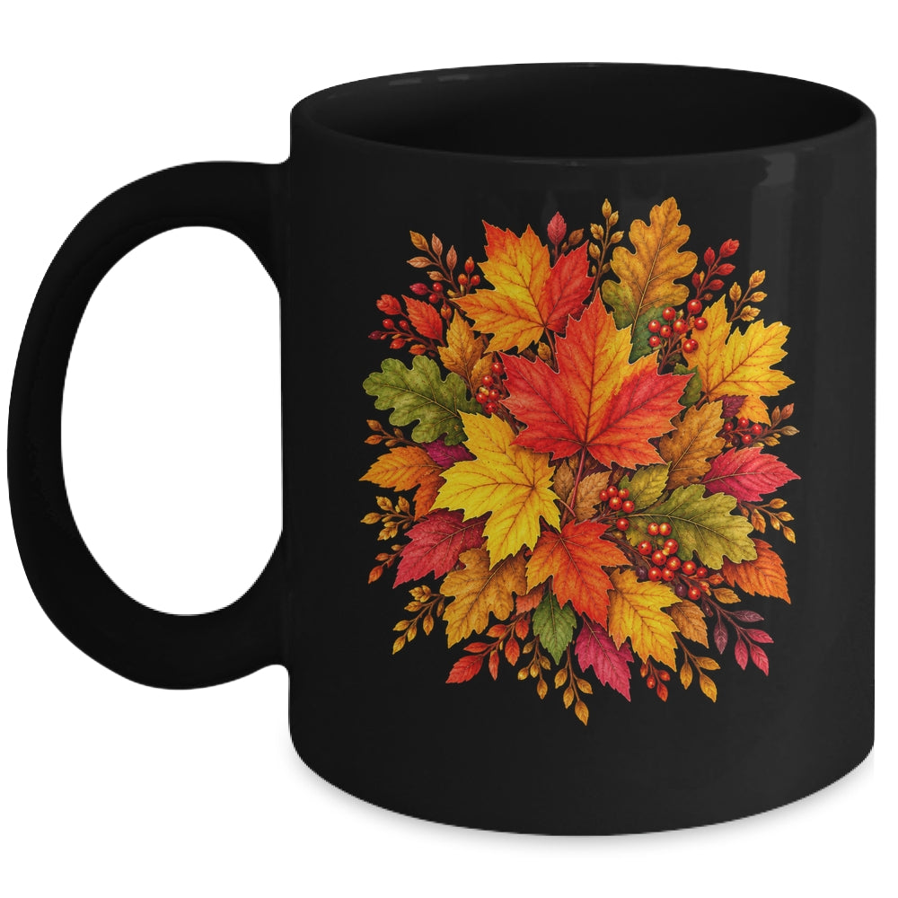 Fall Autumn Leaves Maple Oak Seasonal Harvest Women Mug | siriusteestore