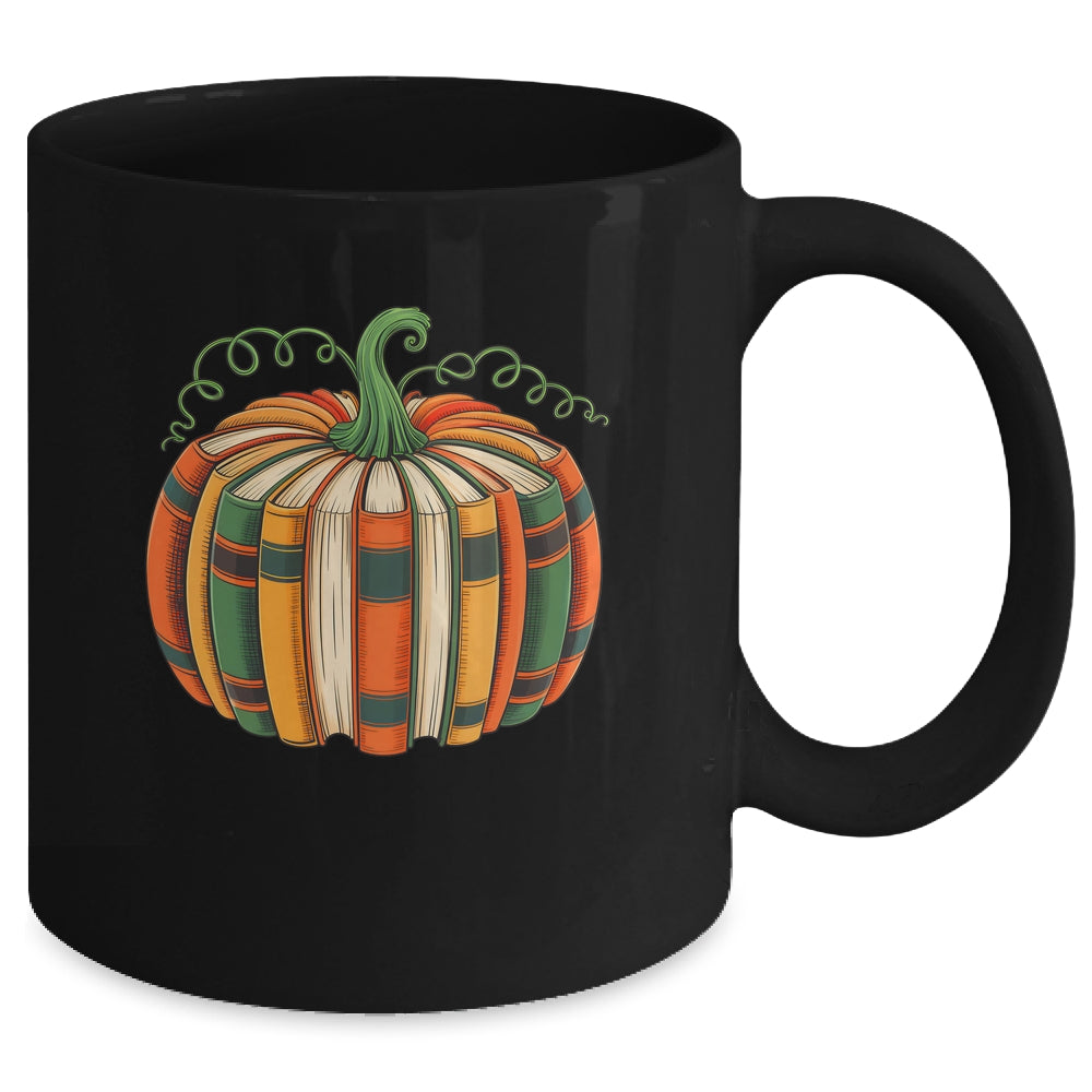Fall Book Pumpkin Retro Reading Book Halloween Teacher Mug | siriusteestore