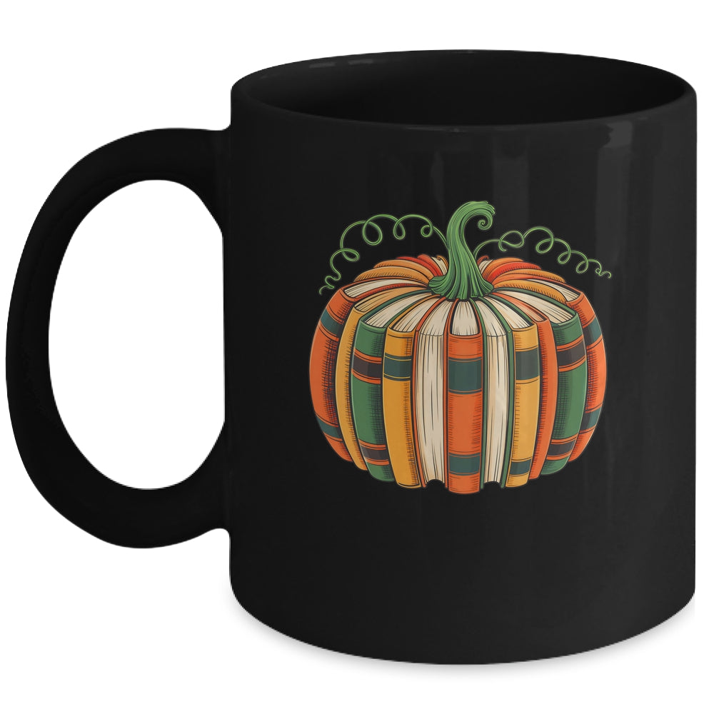 Fall Book Pumpkin Retro Reading Book Halloween Teacher Mug | siriusteestore