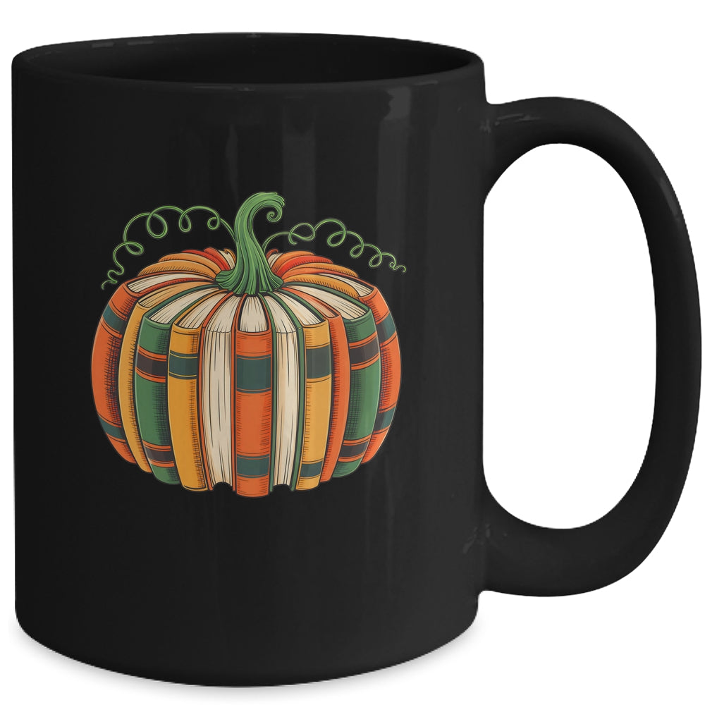 Fall Book Pumpkin Retro Reading Book Halloween Teacher Mug | siriusteestore