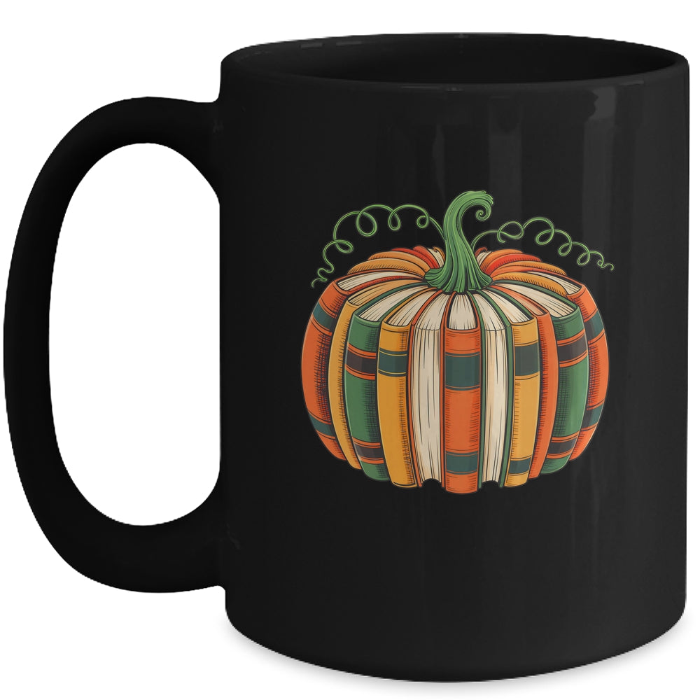 Fall Book Pumpkin Retro Reading Book Halloween Teacher Mug | siriusteestore