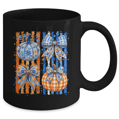 Fall Bow Pumpkin Striped Preppy Floral Fall Autumn Women Mug | siriusteestore
