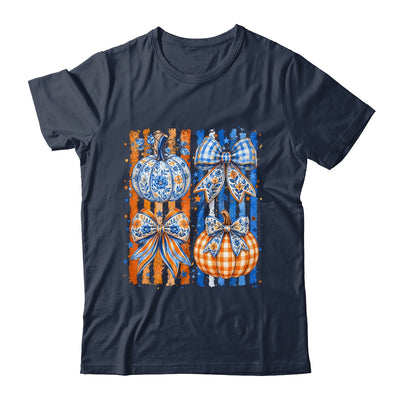 Fall Bow Pumpkin Striped Preppy Floral Fall Autumn Women Shirt & Sweatshirt | siriusteestore