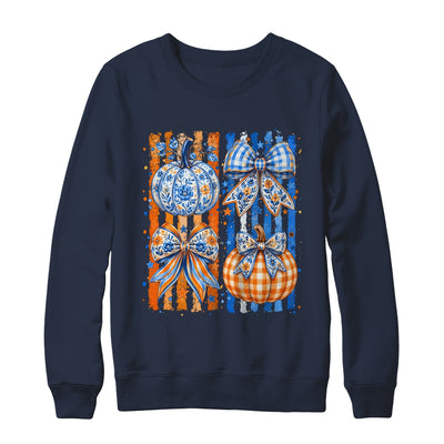 Fall Bow Pumpkin Striped Preppy Floral Fall Autumn Women Shirt & Sweatshirt | siriusteestore