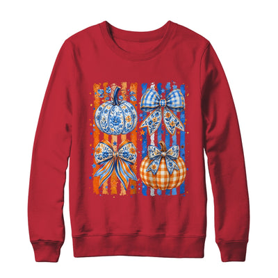 Fall Bow Pumpkin Striped Preppy Floral Fall Autumn Women Shirt & Sweatshirt | siriusteestore