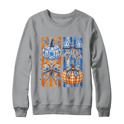 Fall Bow Pumpkin Striped Preppy Floral Fall Autumn Women Shirt & Sweatshirt | siriusteestore