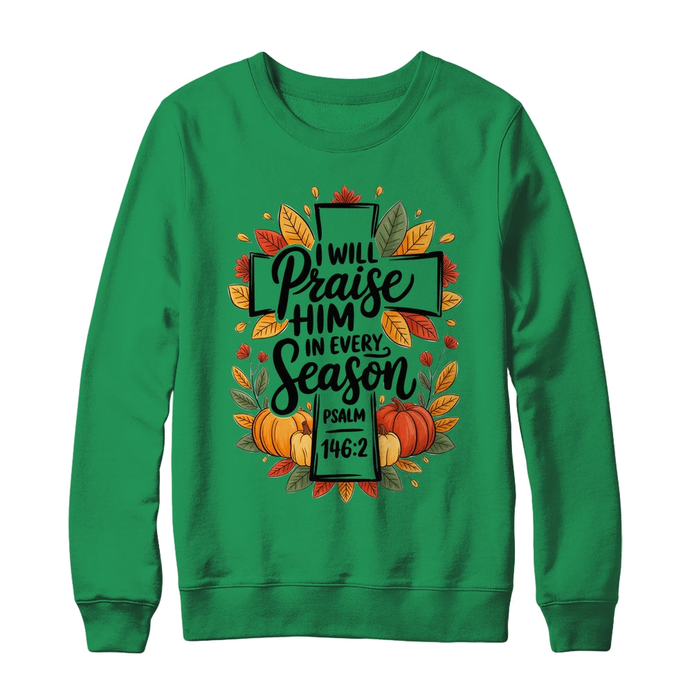 Fall Christian Cross Floral Autumn Pumpkin Bible Verse Faith Shirt & Sweatshirt | siriusteestore