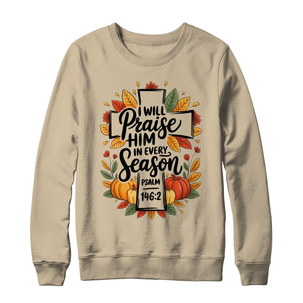 Fall Christian Cross Floral Autumn Pumpkin Bible Verse Faith Shirt & Sweatshirt | siriusteestore