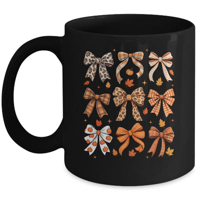 Fall Coquette Bow Fall Pumpkin Thanksgiving Women Girl Mug | siriusteestore