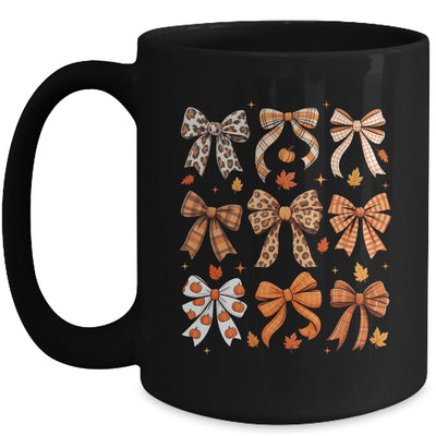 Fall Coquette Bow Fall Pumpkin Thanksgiving Women Girl Mug | siriusteestore