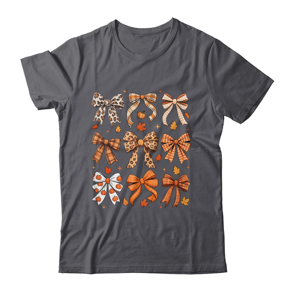 Fall Coquette Bow Fall Pumpkin Thanksgiving Women Girl Shirt & Sweatshirt | siriusteestore
