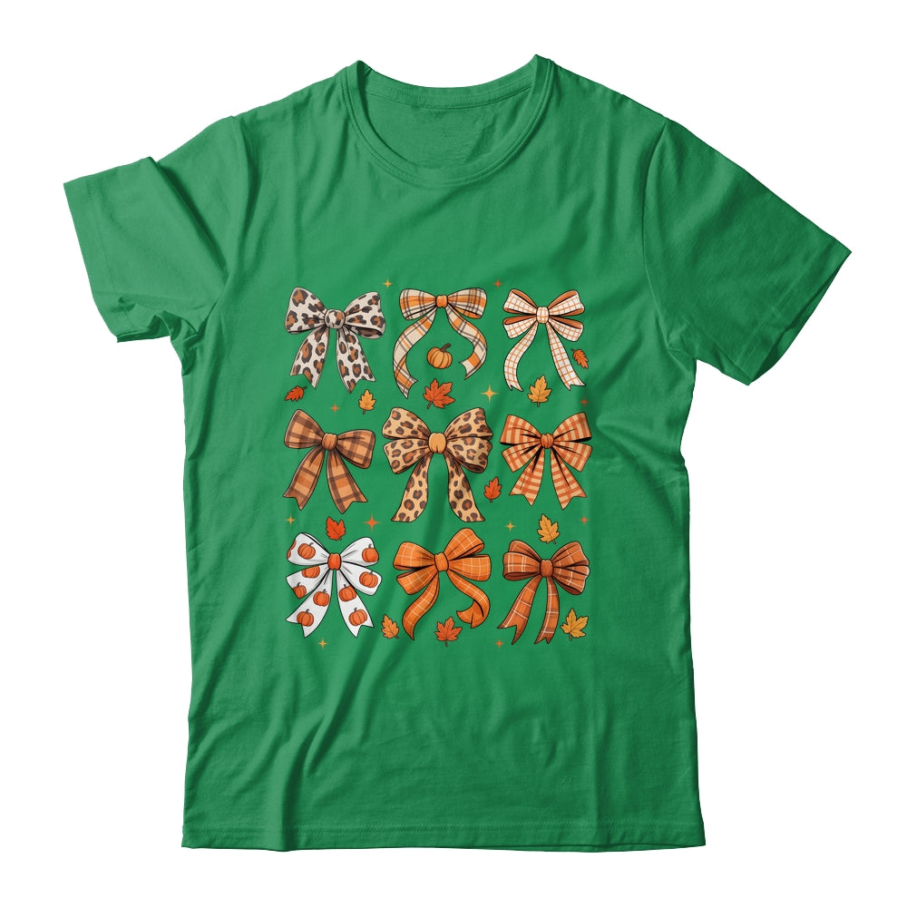 Fall Coquette Bow Fall Pumpkin Thanksgiving Women Girl Shirt & Sweatshirt | siriusteestore