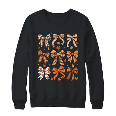 Fall Coquette Bow Fall Pumpkin Thanksgiving Women Girl Shirt & Sweatshirt | siriusteestore