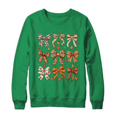 Fall Coquette Bow Fall Pumpkin Thanksgiving Women Girl Shirt & Sweatshirt | siriusteestore